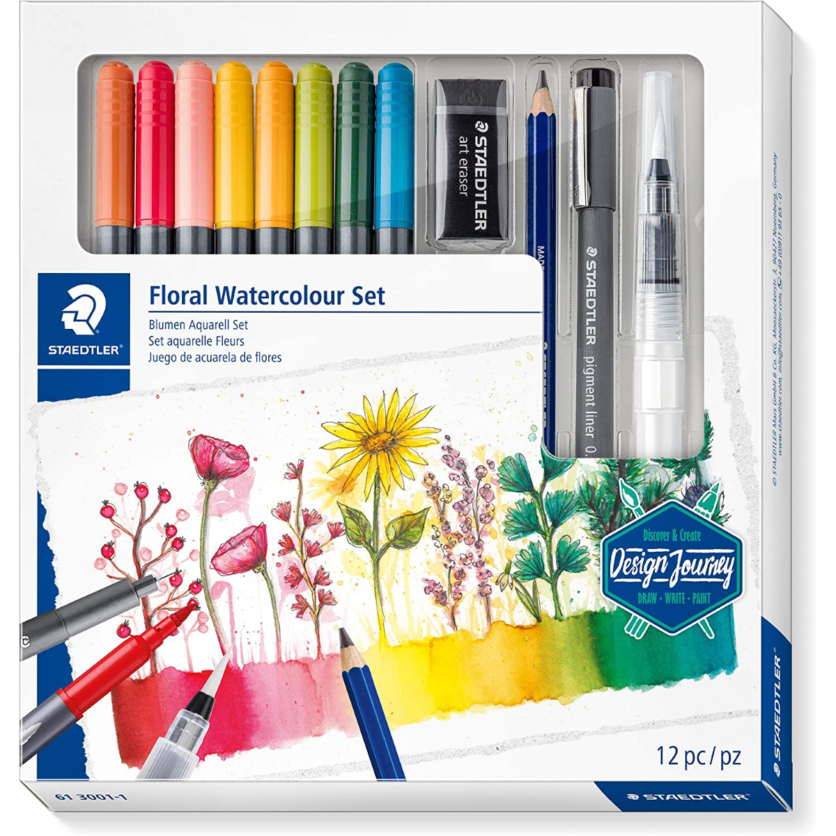 SET DISEGNO FLORAL WATERCOLOUR SET 61 3001-1 STAEDTLER 