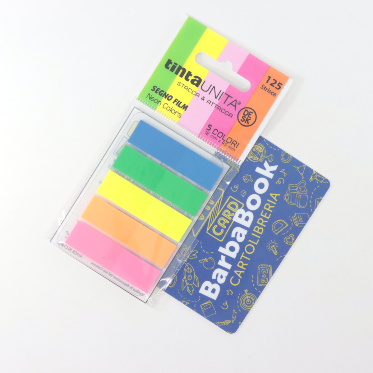 SEGNAPAGINA MEMO 5 COLORI FLUO REMOVIBILI MM. 12 X 45 TINTAUNITA 99597