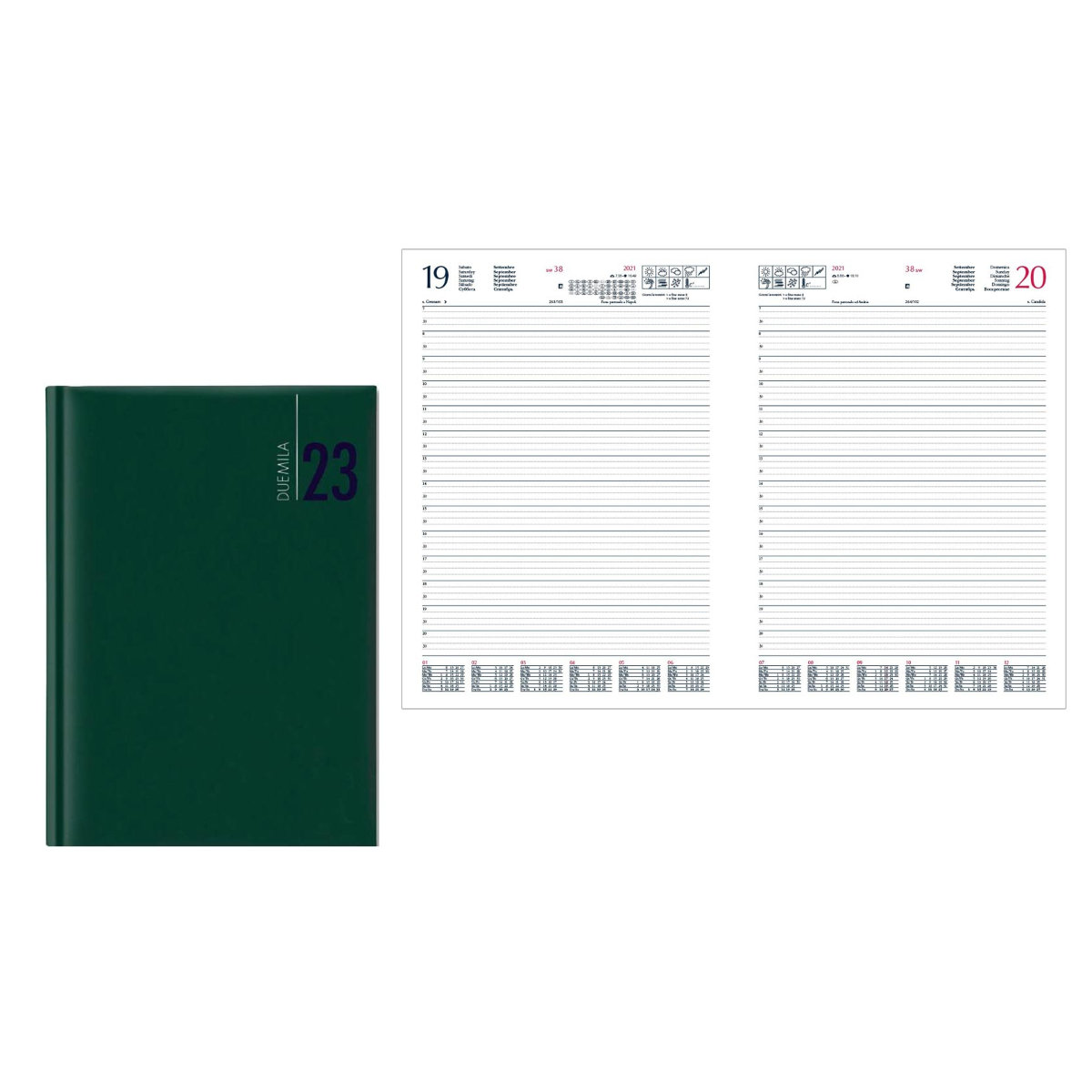 AGENDA GIORNALIERA 2023 CM. 21 X 29,7 VERDE