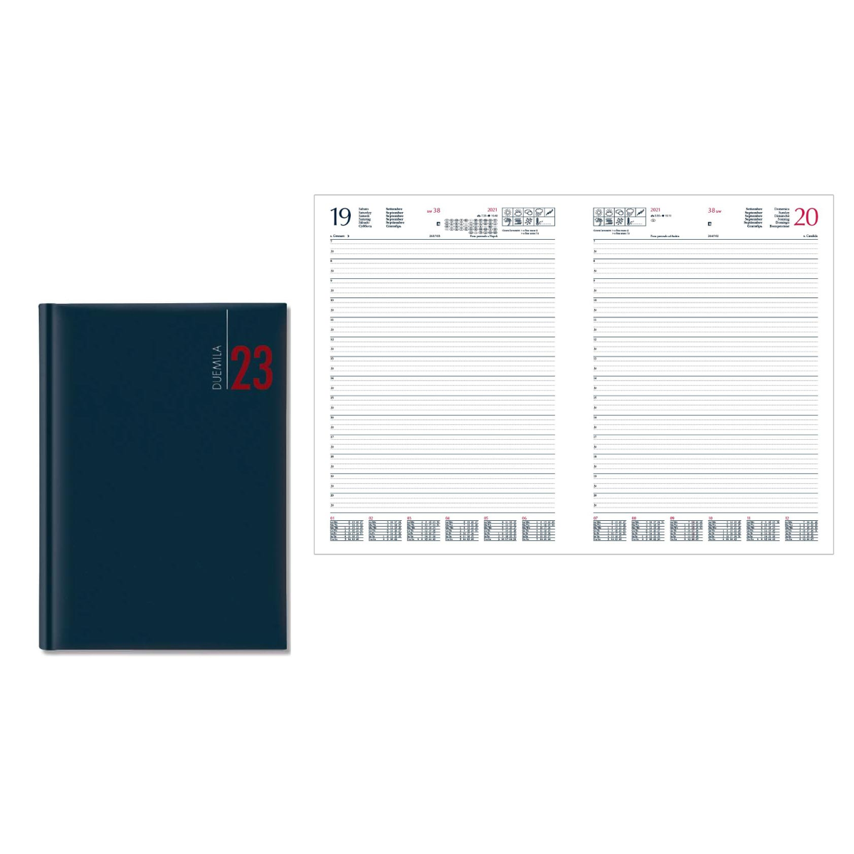 AGENDA GIORNALIERA 2023 CM. 21 X 29,7 BLU