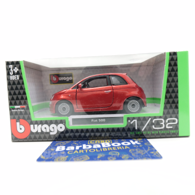 GIOCO AUTO SCALA 1:32 BBURAGO FIAT 500 ROSSA