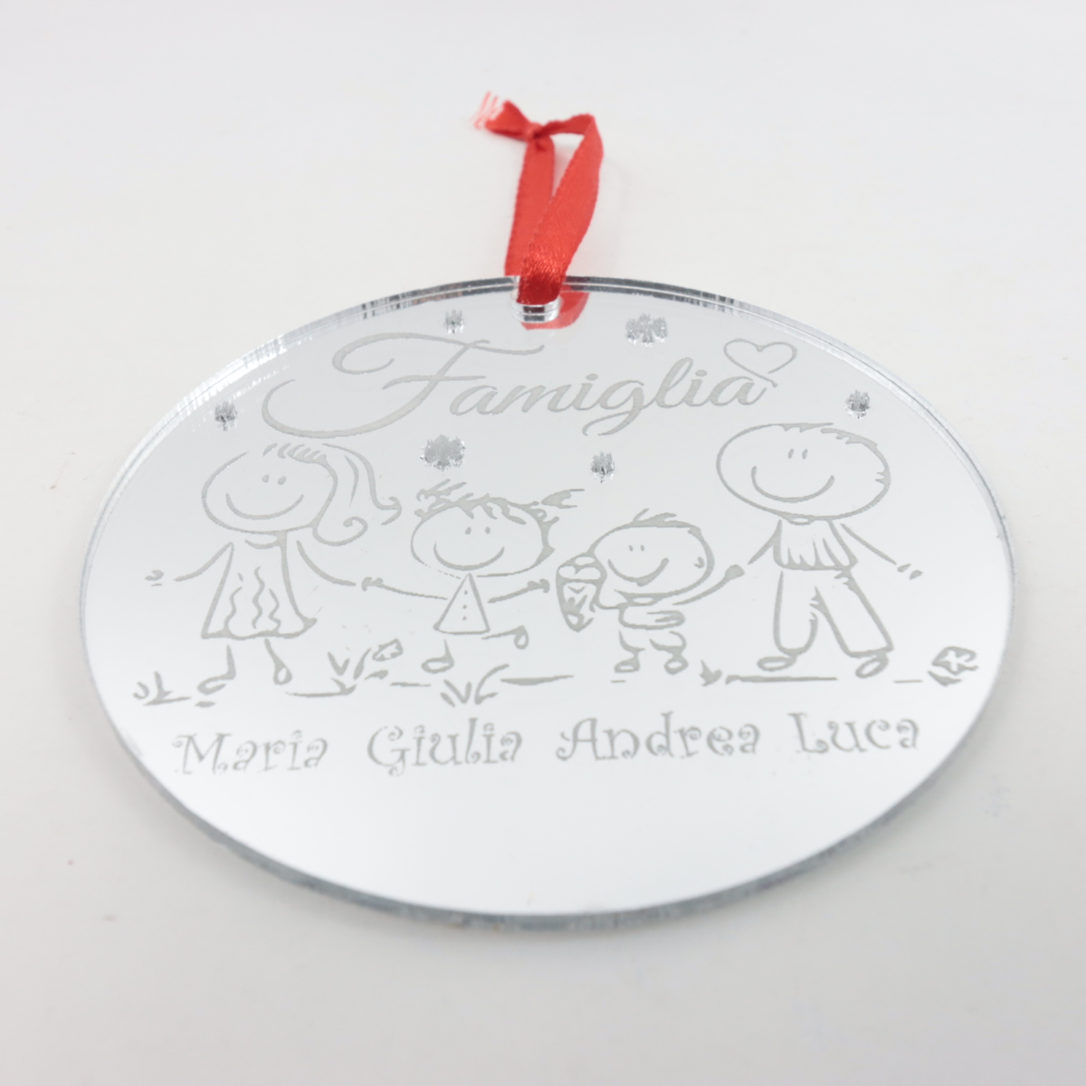 NATALE DECORAZIONE PALLA FAMIGLIA PERSONALIZZABILE