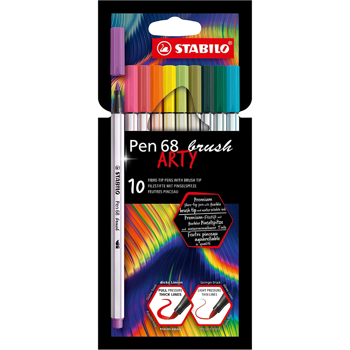 SET 10 PENNARELLI STABILO PEN 68 BRUSH 568/10-21-20