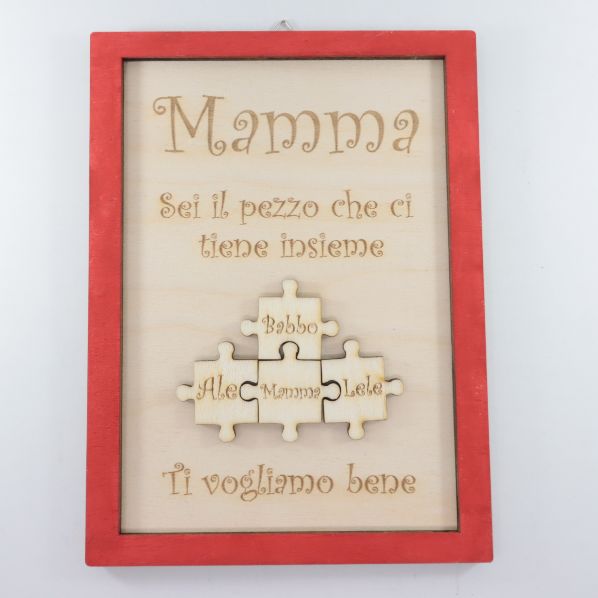 QUADRETTO IN LEGNO FESTA DELLA MAMMA PUZZLE 3D PERSONALIZZABILE