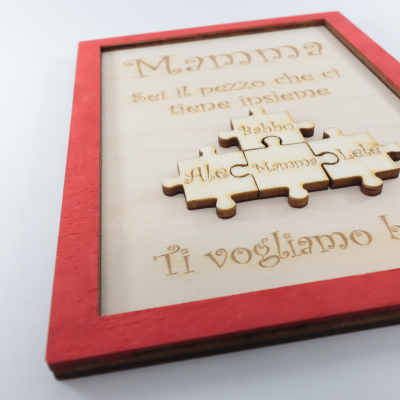 QUADRETTO IN LEGNO FESTA DELLA MAMMA PUZZLE 3D PERSONALIZZABILE