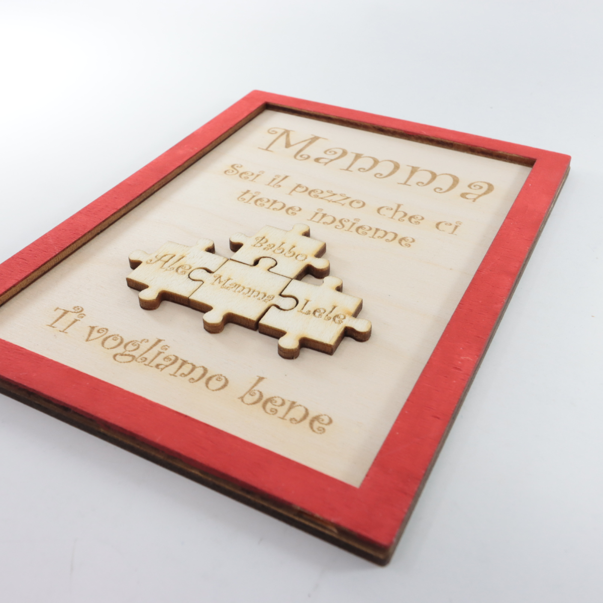 QUADRETTO IN LEGNO FESTA DELLA MAMMA PUZZLE 3D PERSONALIZZABILE