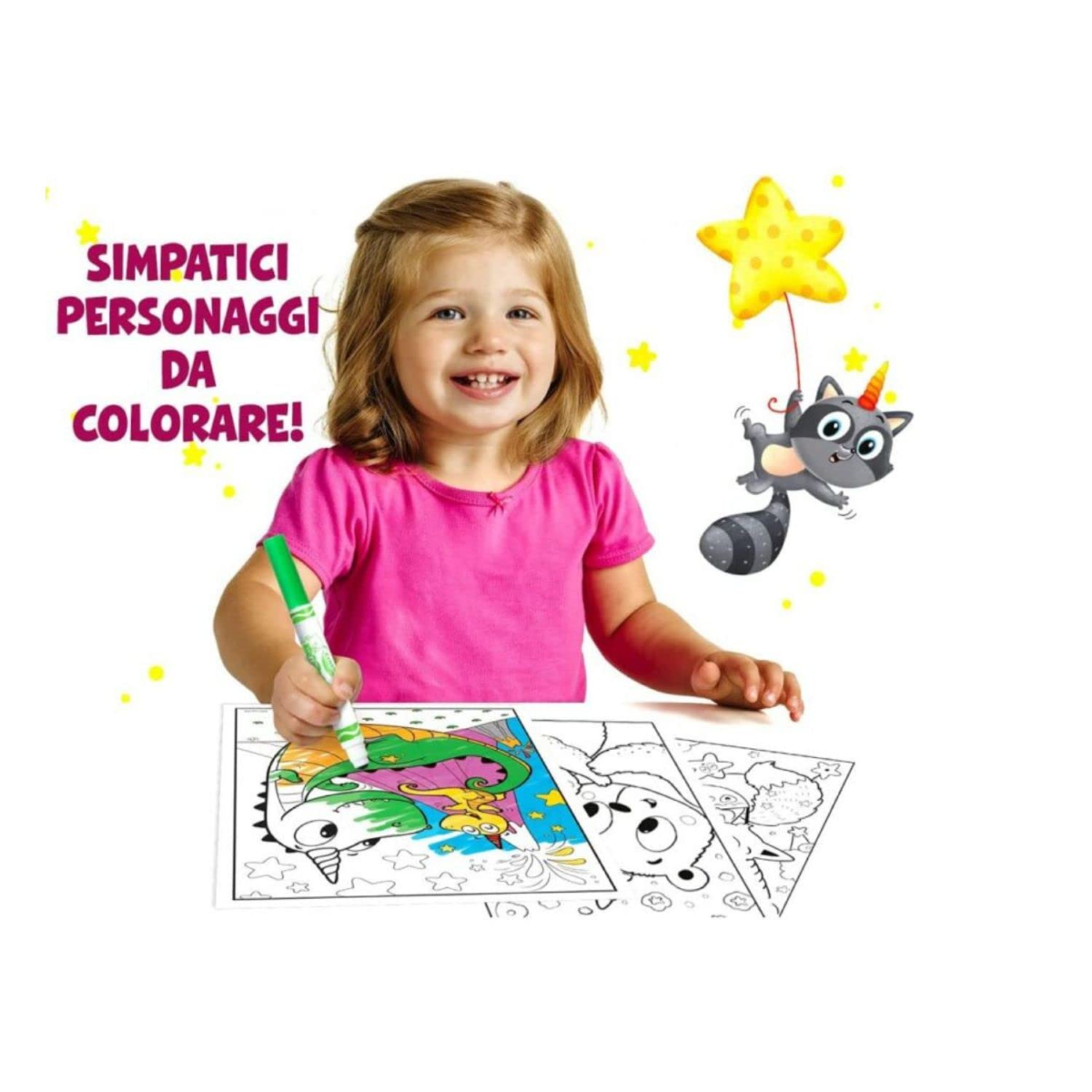 MAXI ALBUM DA COLORARE CON 4 PENNARELLI CRAYOLA 25-1045C
