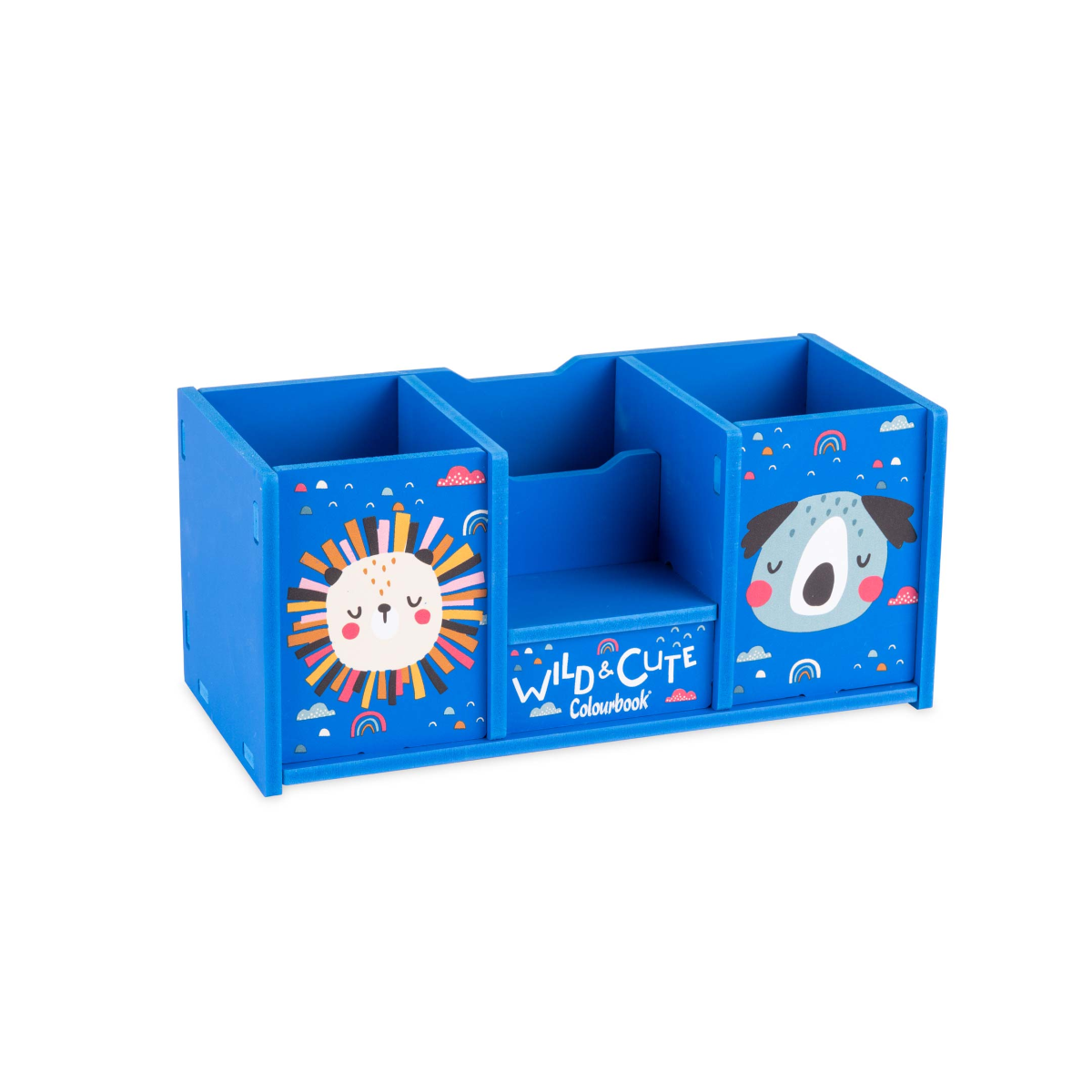 PORTA PENNE DA TAVOLO DESK ORGANIZER COLOURBOOK BLU