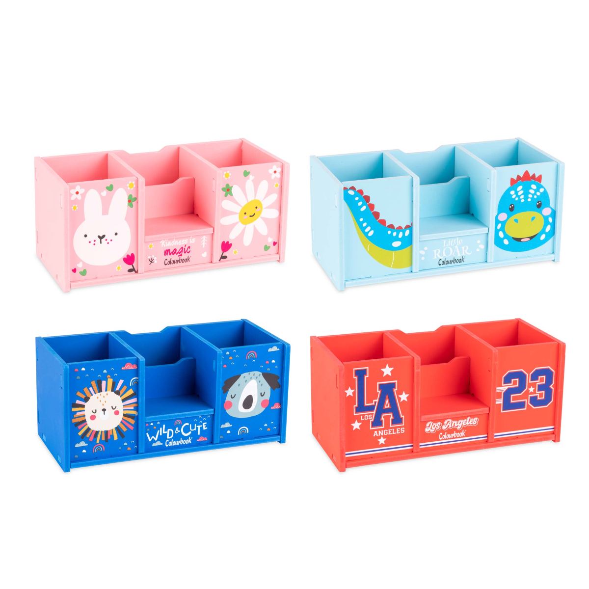 PORTA PENNE DA TAVOLO DESK ORGANIZER COLOURBOOK BLU