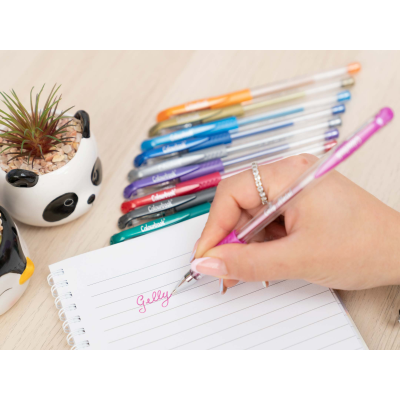KIT 10 PENNE ROLLER GEL METAL COLOURBOOK GELLY COL23550M
