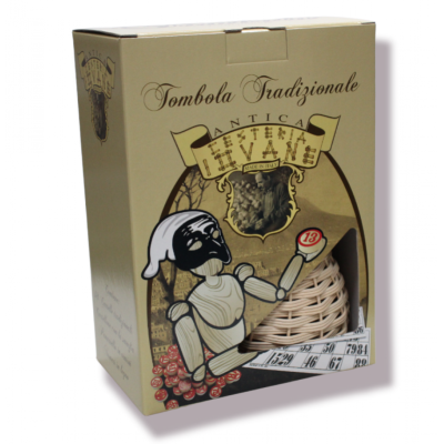 GRANDE TOMBOLA NAPOLETANA 48 CARTELLE CESTINO IN VIMINI