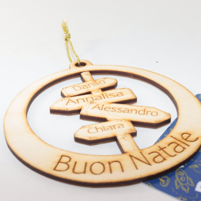 NATALE DECORAZIONE PALLA CON NOMI PERSONALIZZABILE