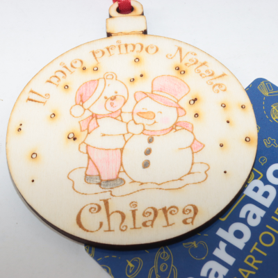 NATALE DECORAZIONE PALLA PRIMO NATALE PERSONALIZZABILE ART.49733