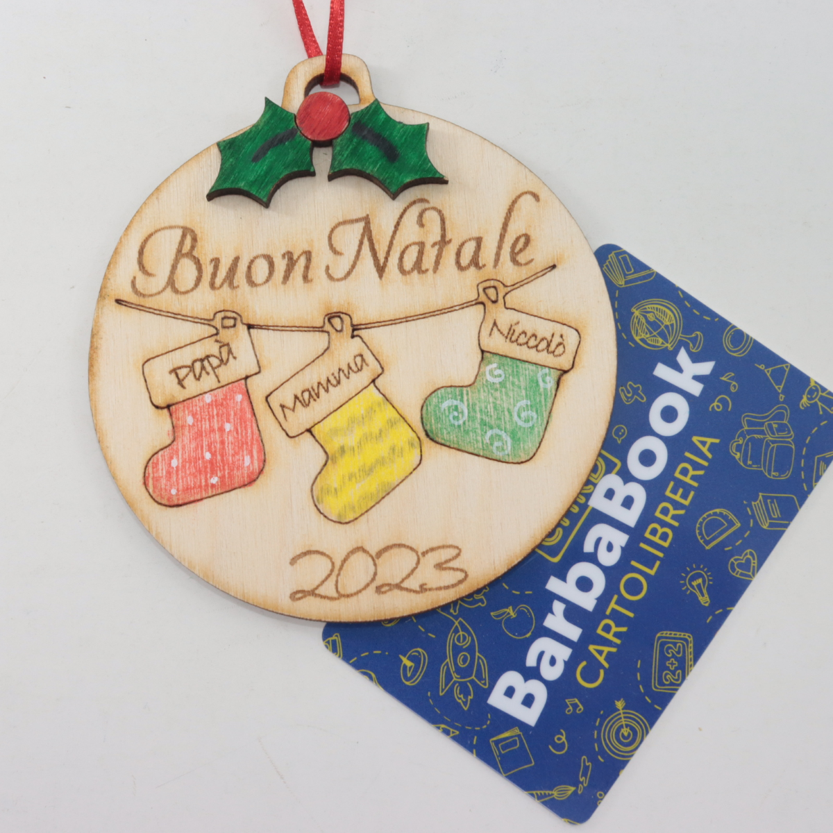 NATALE DECORAZIONE PALLA BUON NATALE PERSONALIZZABILE ART.49736