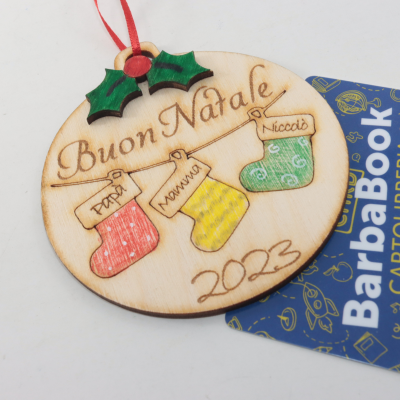 NATALE DECORAZIONE PALLA BUON NATALE PERSONALIZZABILE ART.49736