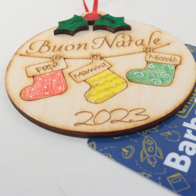 NATALE DECORAZIONE PALLA BUON NATALE PERSONALIZZABILE ART.49736
