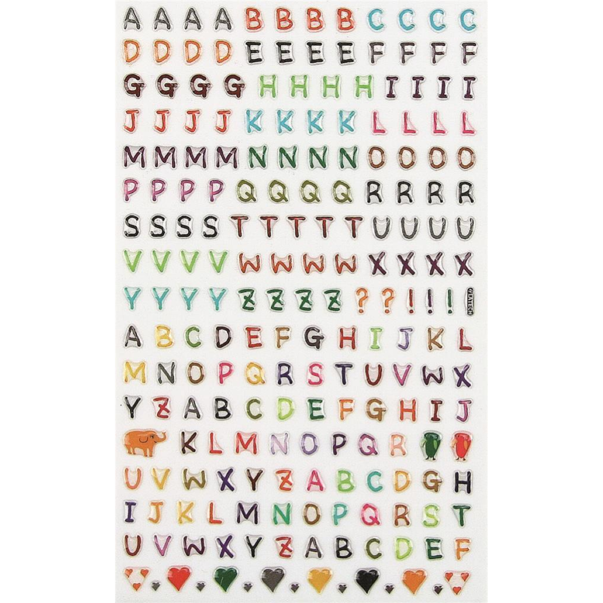 STICKERS 3395-391 ALFABETO IN RILIEVO