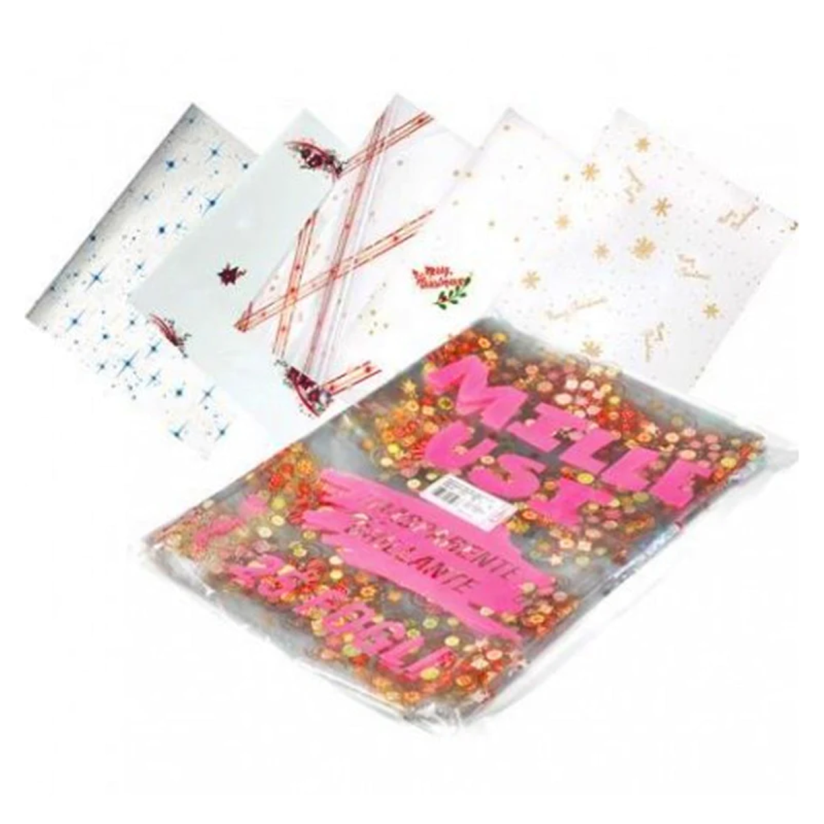 FOGLIO CELLOPHANE FORMATO CM.100 X 130 NATALE 30 MY