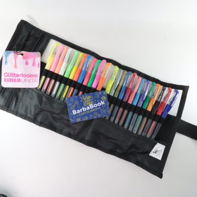 SET ROTOLO 25 PENNE GEL GLITTERISSIMA TINTAUNITA NERO 