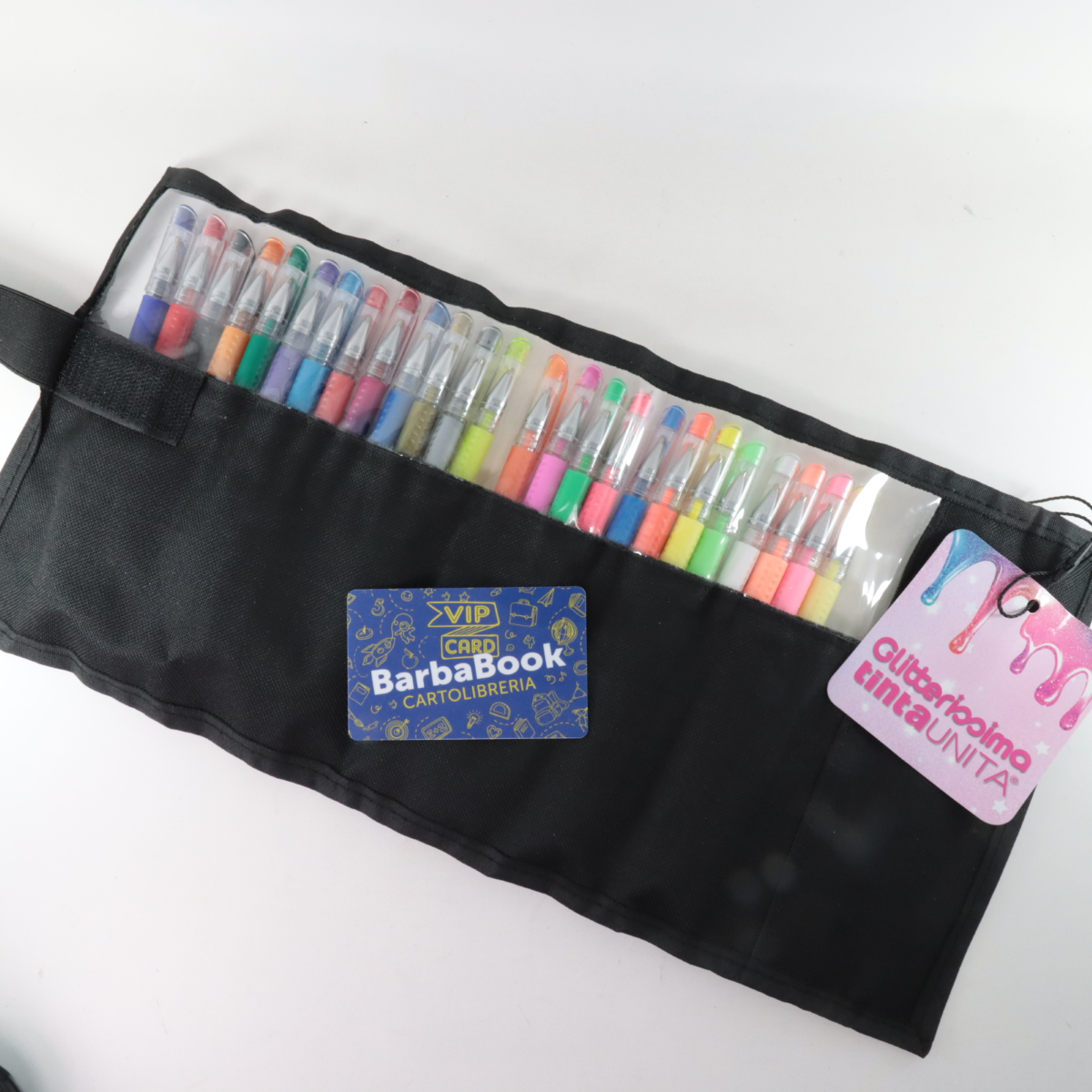 SET ROTOLO 25 PENNE GEL GLITTERISSIMA TINTAUNITA NERO 