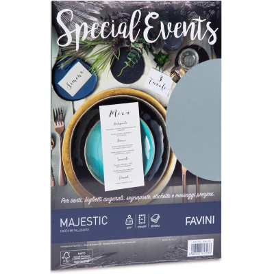 SET 20 PEZZI FOGLIO CARTA A4 SPECIAL EVENTS ARGENTO 03 GR.120 A69U154