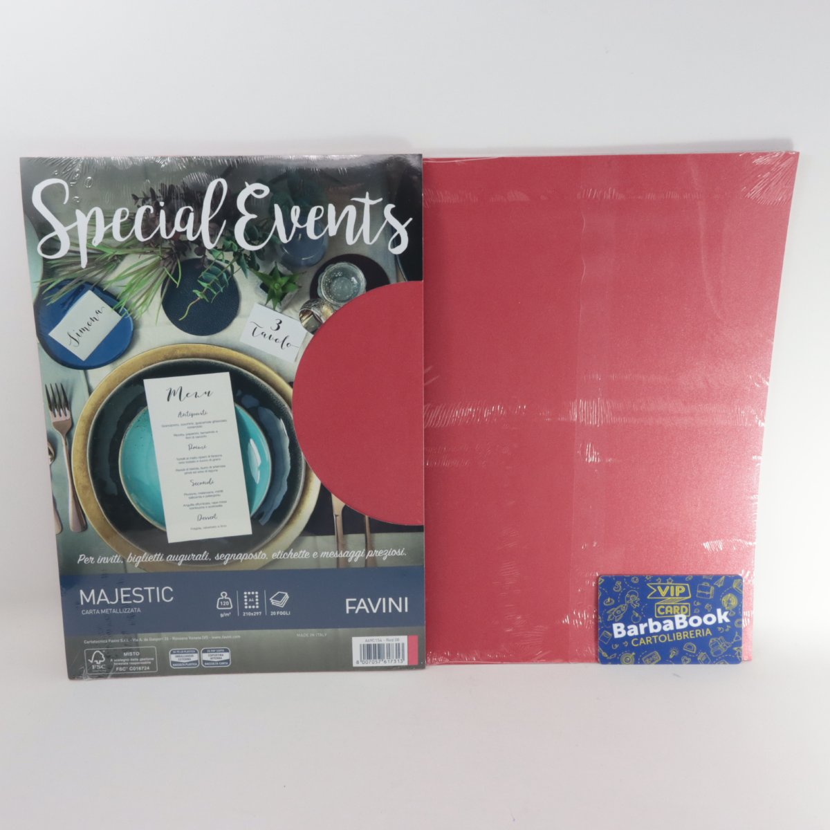 SET 20 PEZZI FOGLIO CARTA A4 SPECIAL EVENTS ROSSO 08 GR.120 A69C154