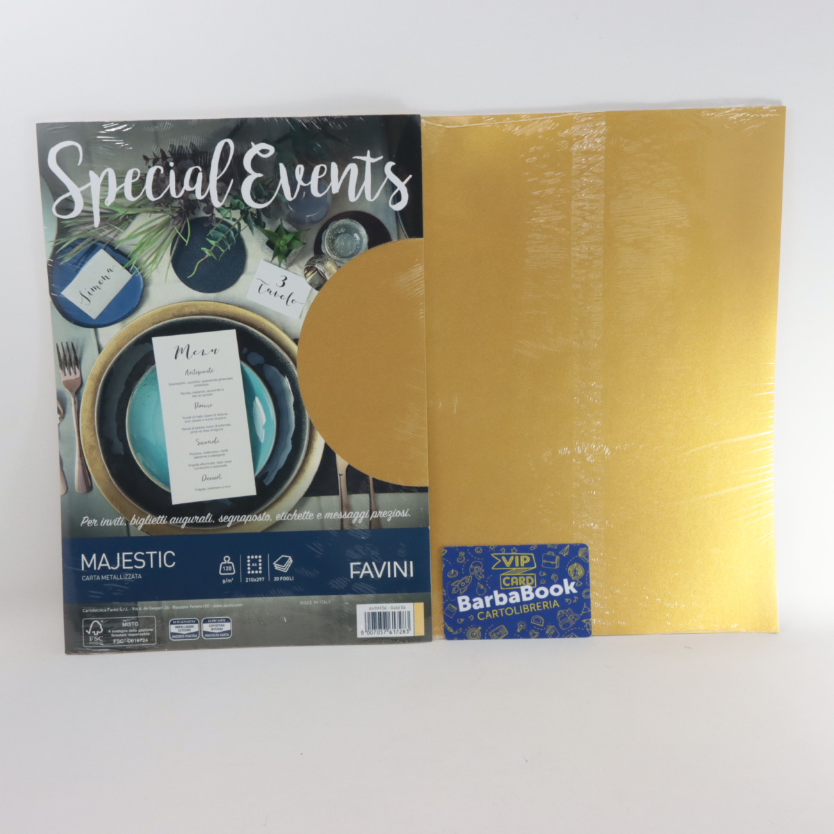 SET 20 PEZZI FOGLIO CARTA A4 SPECIAL EVENTS ORO 04 GR.120 A69H154
