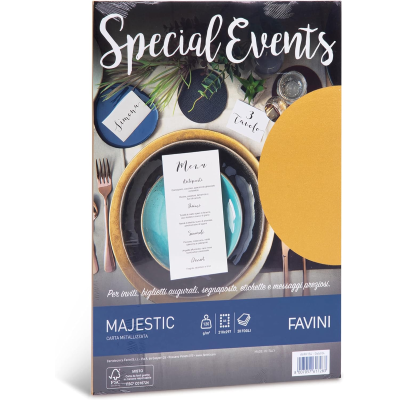 SET 20 PEZZI FOGLIO CARTA A4 SPECIAL EVENTS ORO 04 GR.120 A69H154