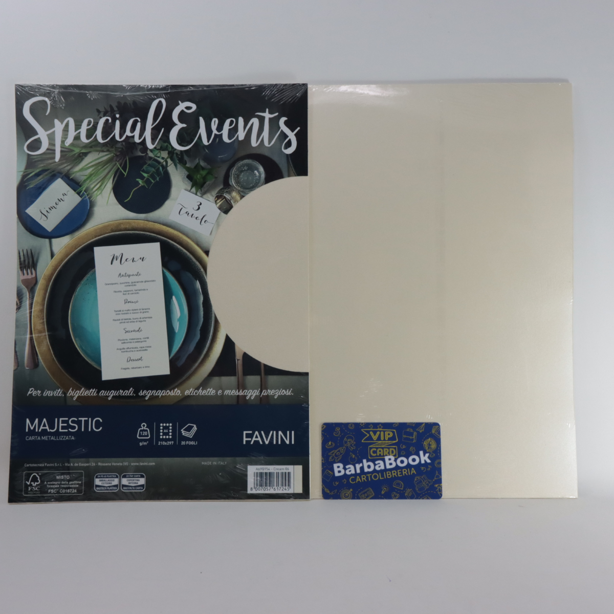 SET 20 PEZZI FOGLIO CARTA A4 SPECIAL EVENTS CREMA 06 GR.120 A69Q154