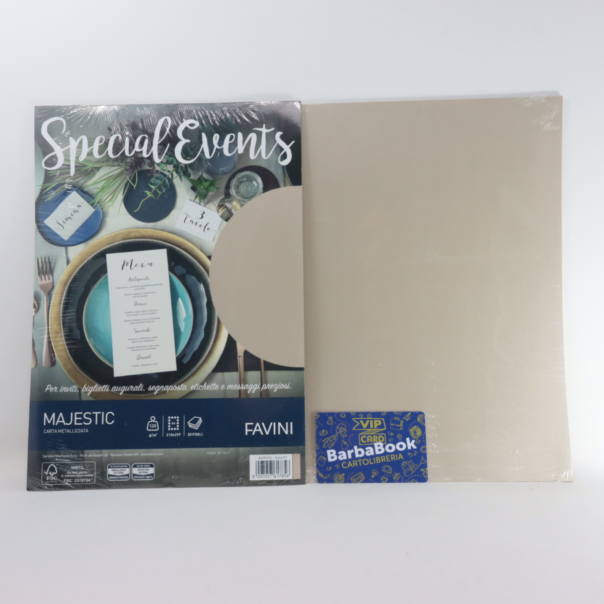 SET 20 PEZZI FOGLIO CARTA A4 SPECIAL EVENTS SABBIA 07 GR.120 A69N154