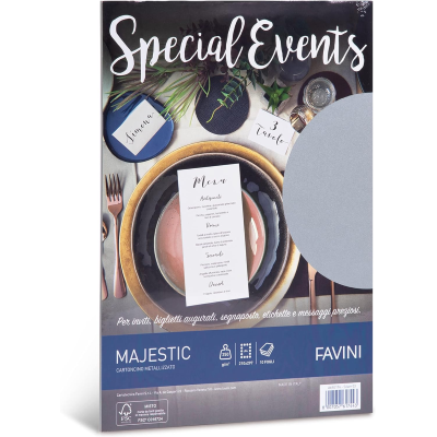 SET 10 PEZZI FOGLIO CARTA A4 SPECIAL EVENTS ARGENTO 03 GR.250 A69U174