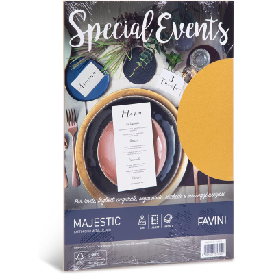 SET 10 PEZZI FOGLIO CARTA A4 SPECIAL EVENTS ORO 04 GR.250 A69H174