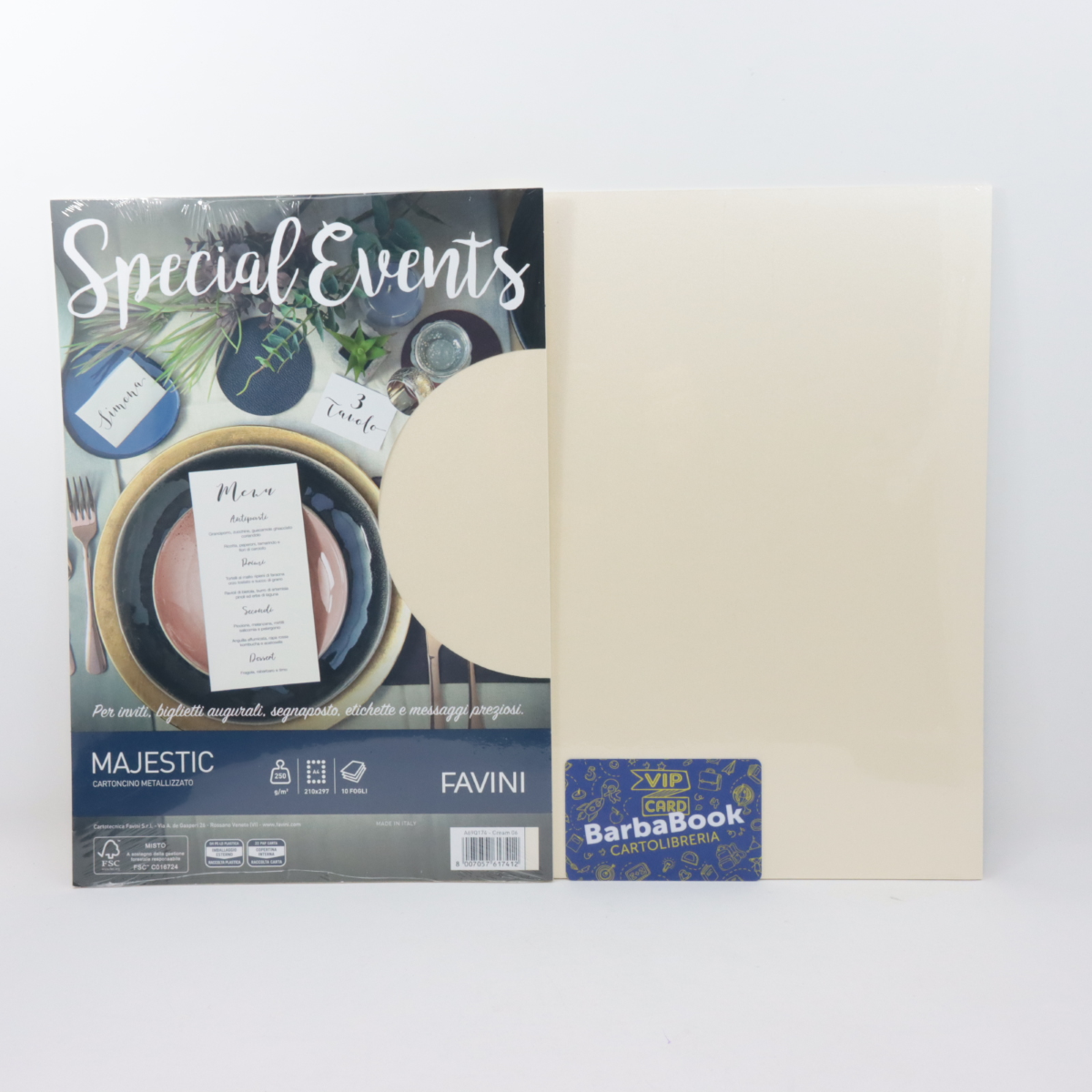SET 10 PEZZI FOGLIO CARTA A4 SPECIAL EVENTS CREMA 06 GR.250 A69Q174