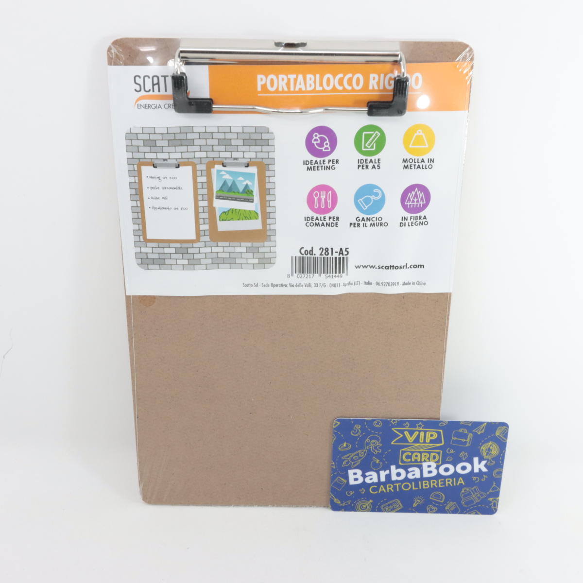 PORTABLOCCO A5 IN MDF CON MOLLA 
