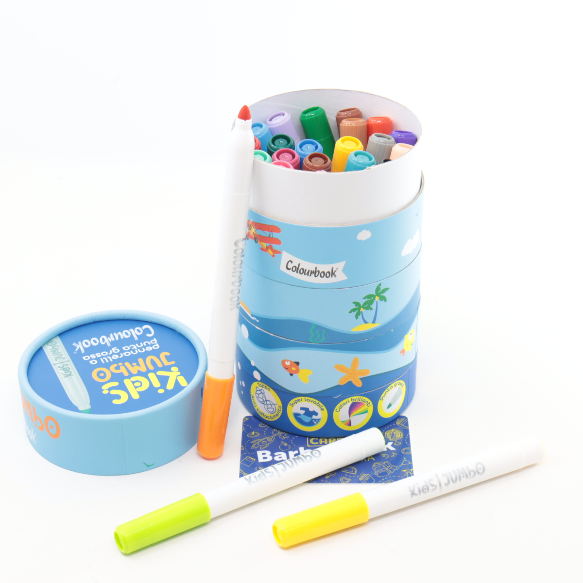 SET 24 MINI PENNARELLI PUNTA GROSSA KIDS JUMBO COLOURBOOK ART. COL23644