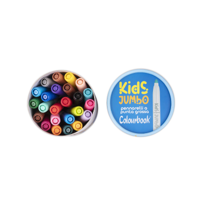 SET 24 MINI PENNARELLI PUNTA GROSSA KIDS JUMBO COLOURBOOK ART. COL23644