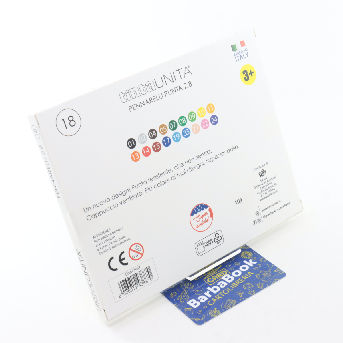 PENNARELLI TINTA UNITA P. 2.8 18 COLORI ART. 43887