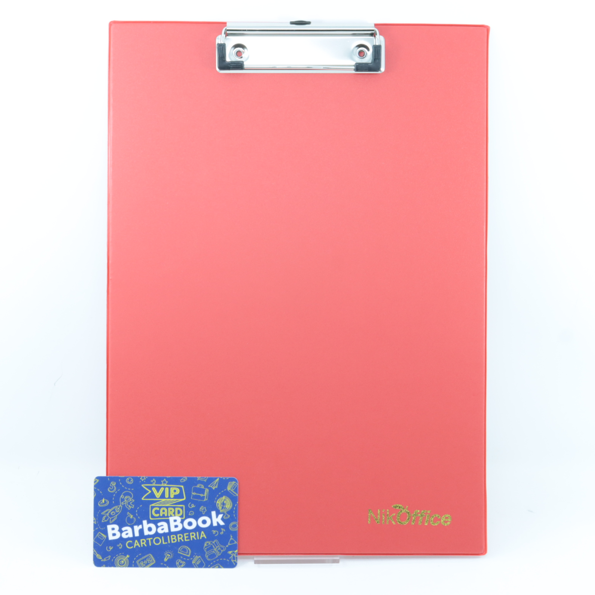 TABELLA PORTABLOCCO A4 CON BLOCCAFOGLI NIKOFFICE ROSSO ART. 18NIK061