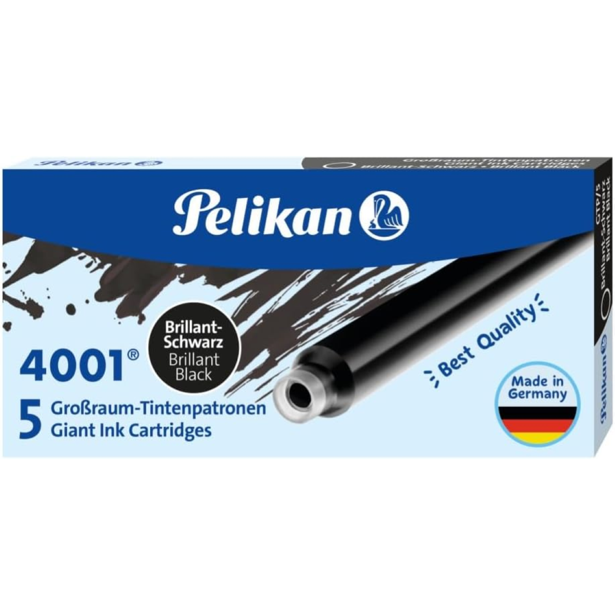 SET 5 CARTUCCE STILOGRAFICHE 4001 LUNGHE GTP/5 PELIKAN NERA