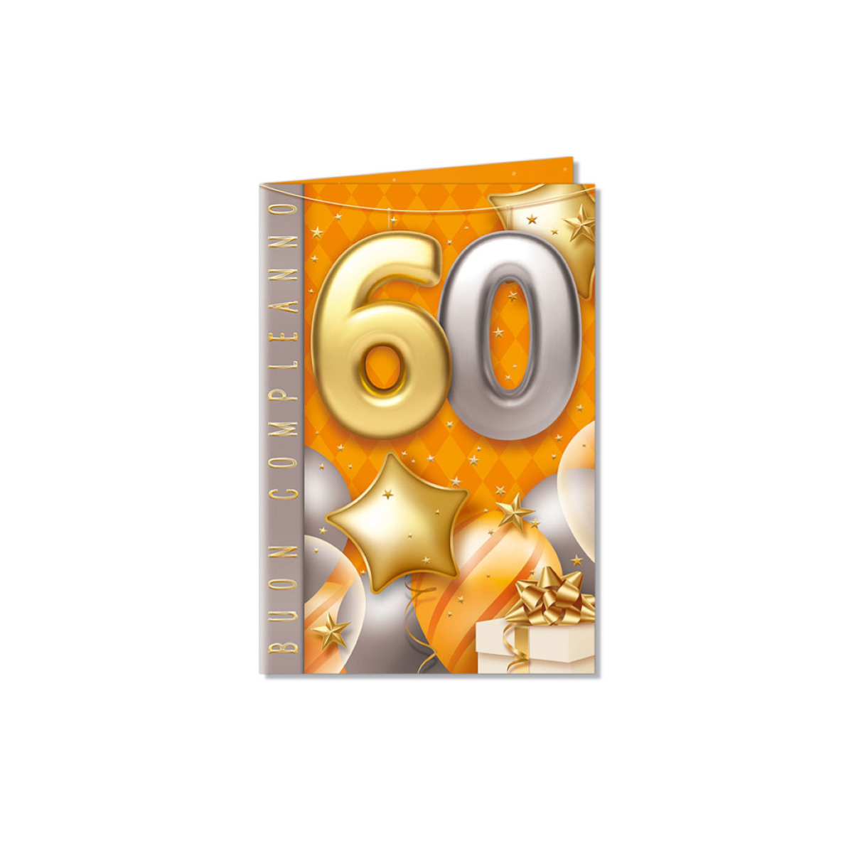 BIGLIETTO AUGURI 60 ANNI COMPLEANNO CON BUSTA NU.8088