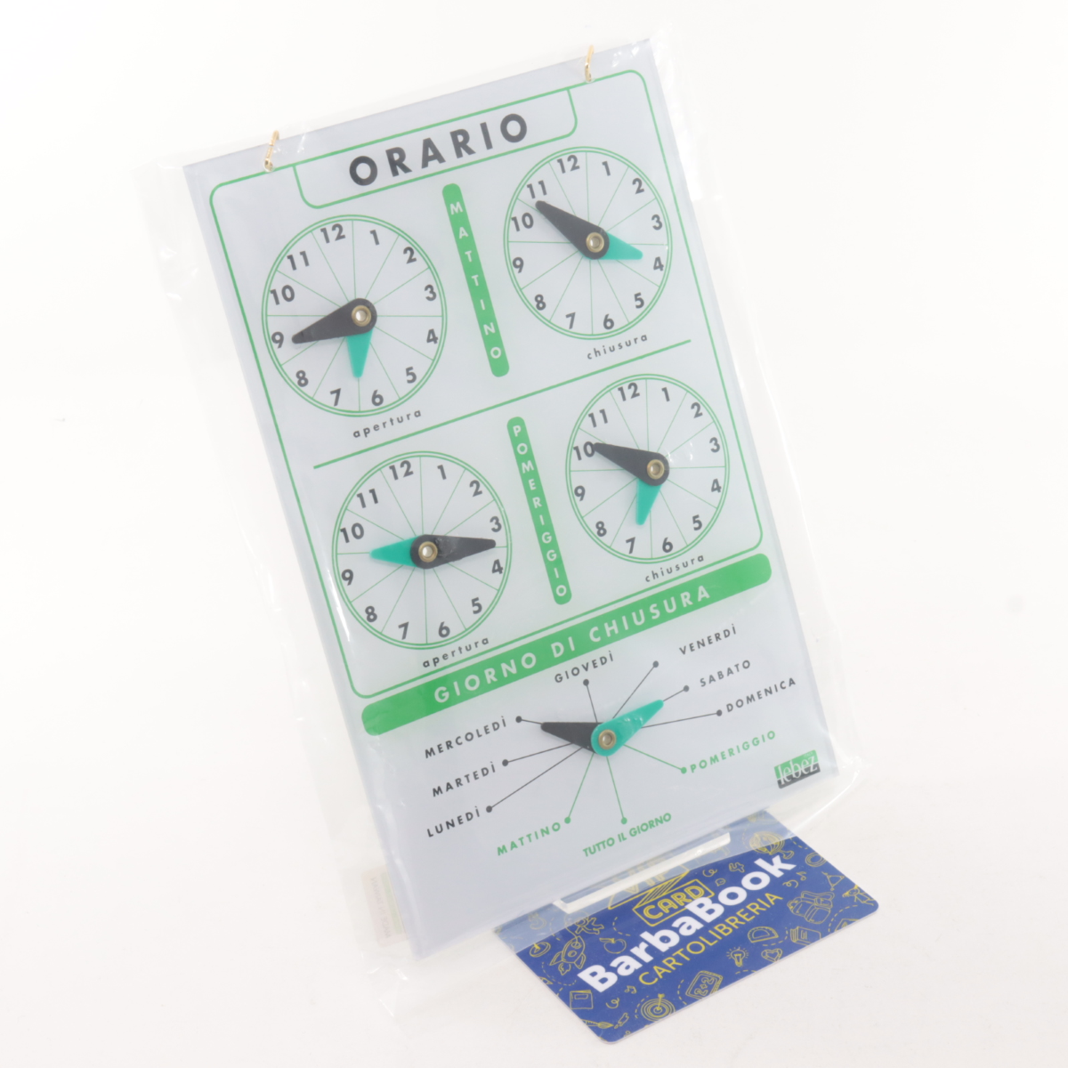 CARTELLO ORARIO PLASTICA LEBEZ CM. 20 X 13 ART. 4506