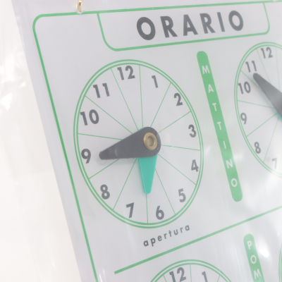 CARTELLO ORARIO PLASTICA LEBEZ CM. 20 X 13 ART. 4506
