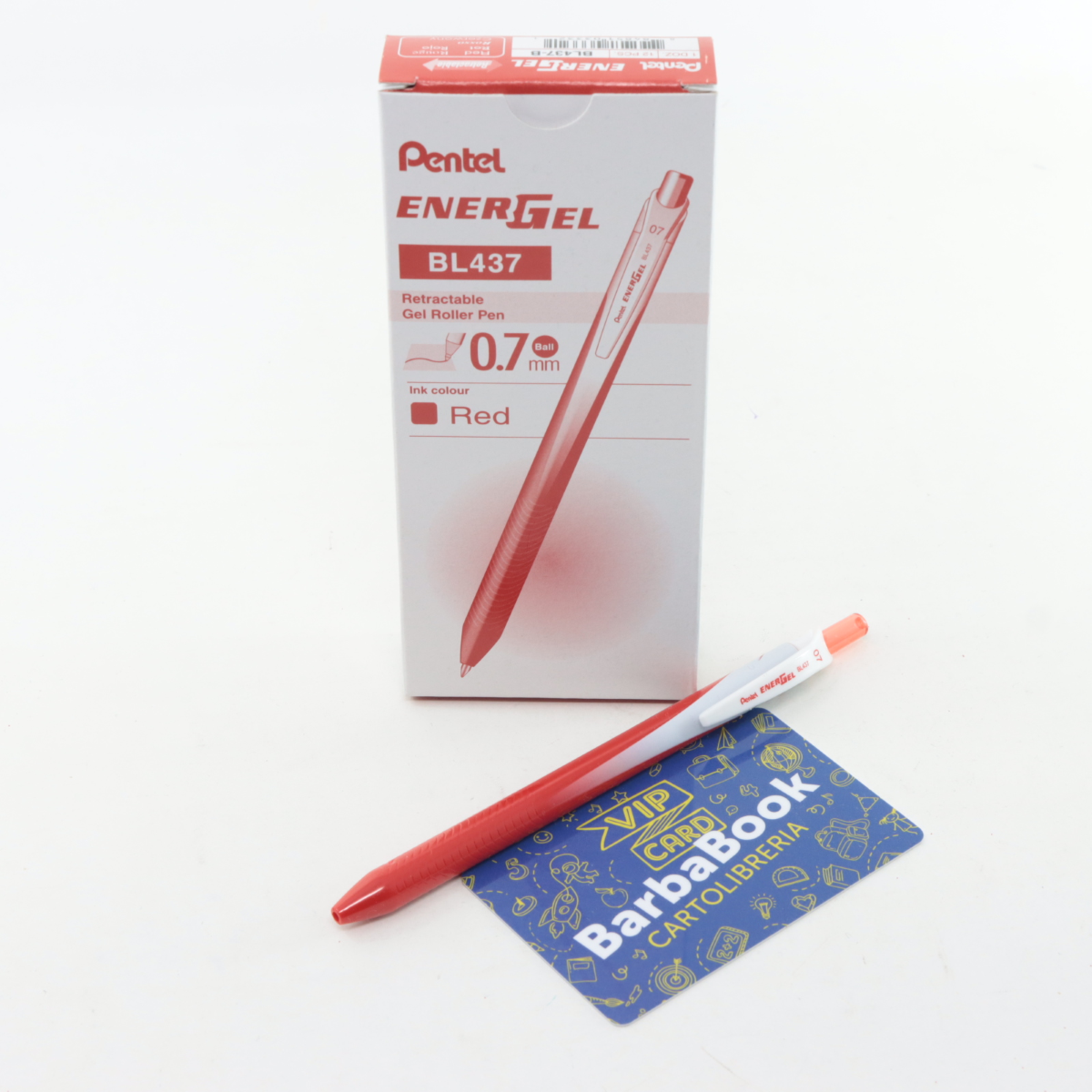 PENNA ENERGEL SCATTO MM. 0,7 BL437-B PENTEL ROSSA