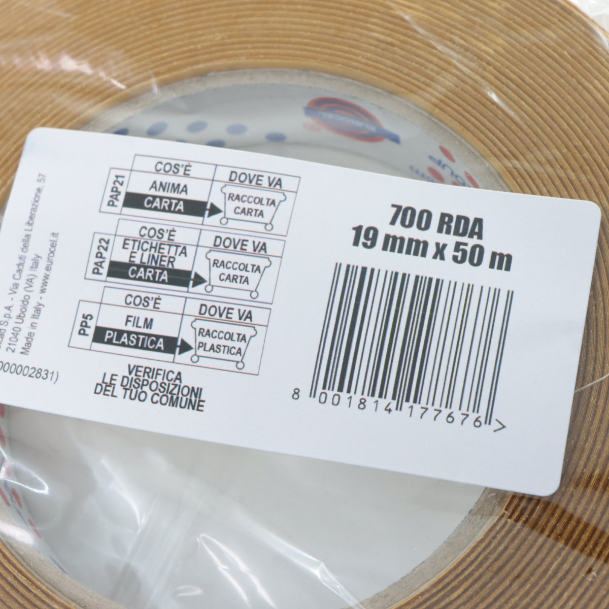 NASTRO BIADESIVO MM. 19 X 50 MT. EUROCELL ART. 700RDA