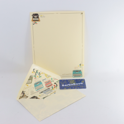 SET PORTFOLIO 5 PEZZI FOGLIO CARTA DA LETTERE + BUSTA OLIVETTI ART. 01023101