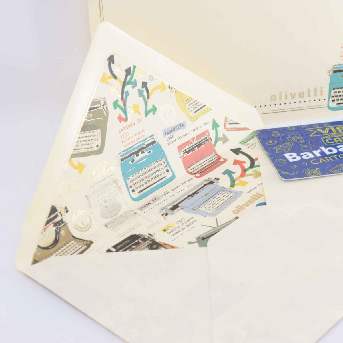 SET PORTFOLIO 5 PEZZI FOGLIO CARTA DA LETTERE + BUSTA OLIVETTI ART. 01023101