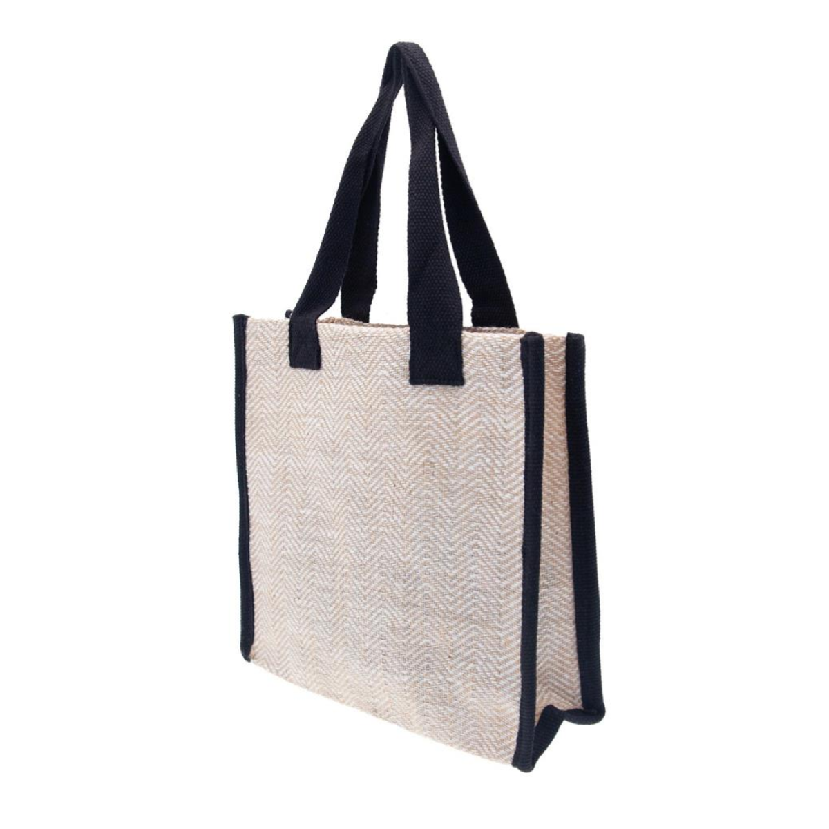 BORSA IN JUTA TIFFANY NERA STAFIL ART. 7470-03