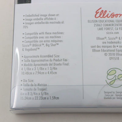 FUSTELLA SIZZIX 663326 BOX ANIMALI BIGZ L