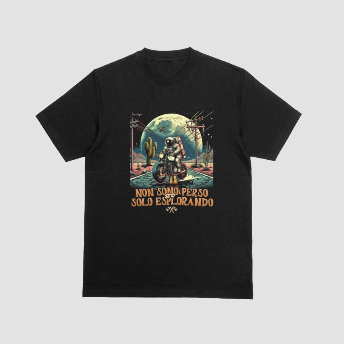 T-SHIRT M/C CLASSIC UNISEX ART. ST2000 ASTRONAUTA IN MOTO XL