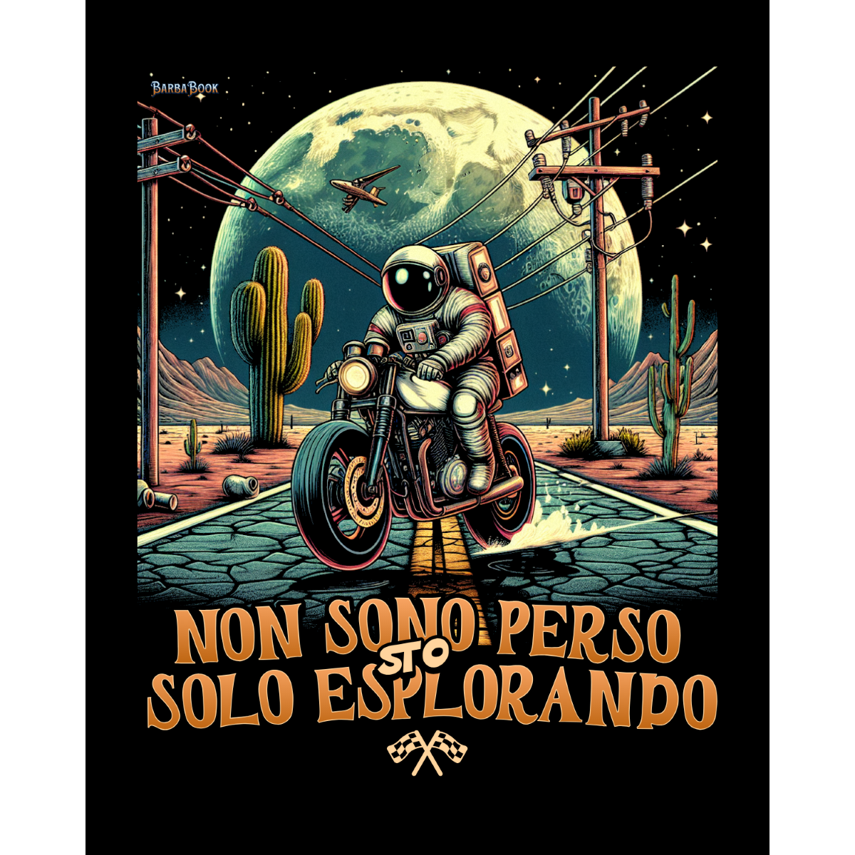 T-SHIRT M/C CLASSIC UNISEX ART. ST2000 ASTRONAUTA IN MOTO XL